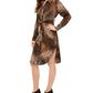 Alfani Women's Printed Shirtdress Brown Size 14