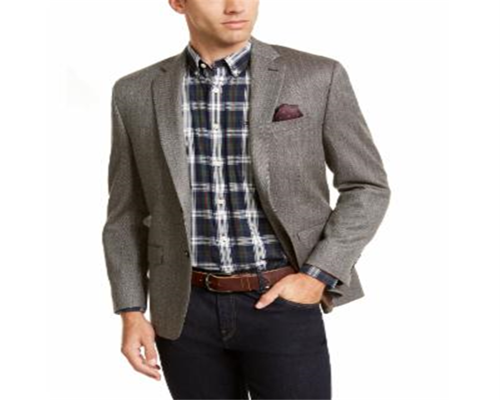 Ralph Lauren Men's Wool Blend Herringbone Blazer Brown Size 50