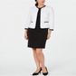 Le Suit Women's Piped Jacket Dress Suit White Size 4