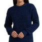 Lucky Brand Women's Ribbed Long Sleeve Jewel Neck Sweater Blue Size X-Large