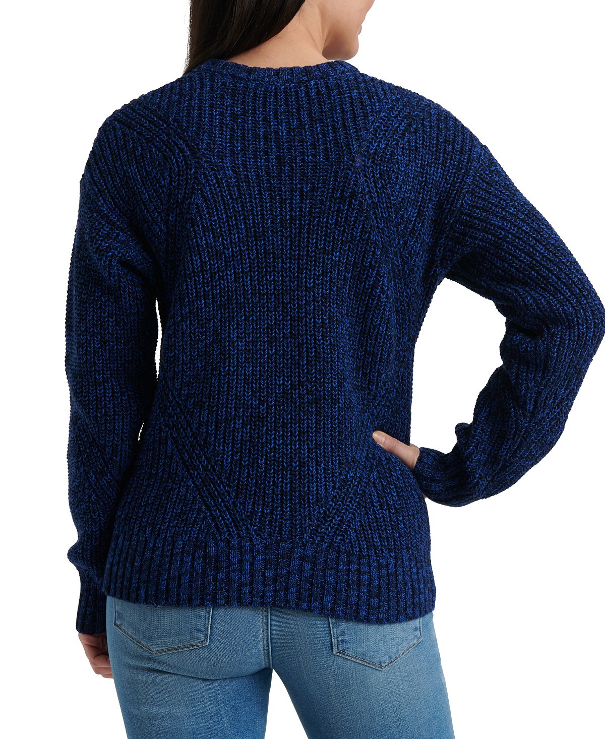 Lucky Brand Women's Ribbed Long Sleeve Jewel Neck Sweater Blue Size X-Large