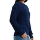 Lucky Brand Women's Ribbed Long Sleeve Jewel Neck Sweater Blue Size X-Large