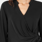 Alfani Women's Faux Wrap Surplice Top Black Size S