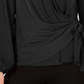 Alfani Women's Faux Wrap Surplice Top Black Size S