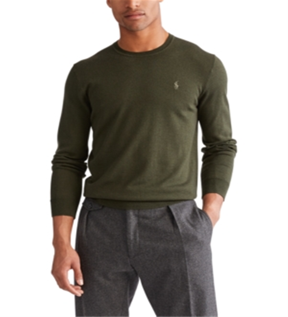 Ralph Lauren Men's Merino Wool Crew Neck Sweater Green Size Medium