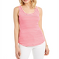 Charter Club Women's Supima Cotton Knit Stripe Tank Pink Size Medium