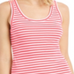 Charter Club Women's Supima Cotton Knit Stripe Tank Pink Size Medium