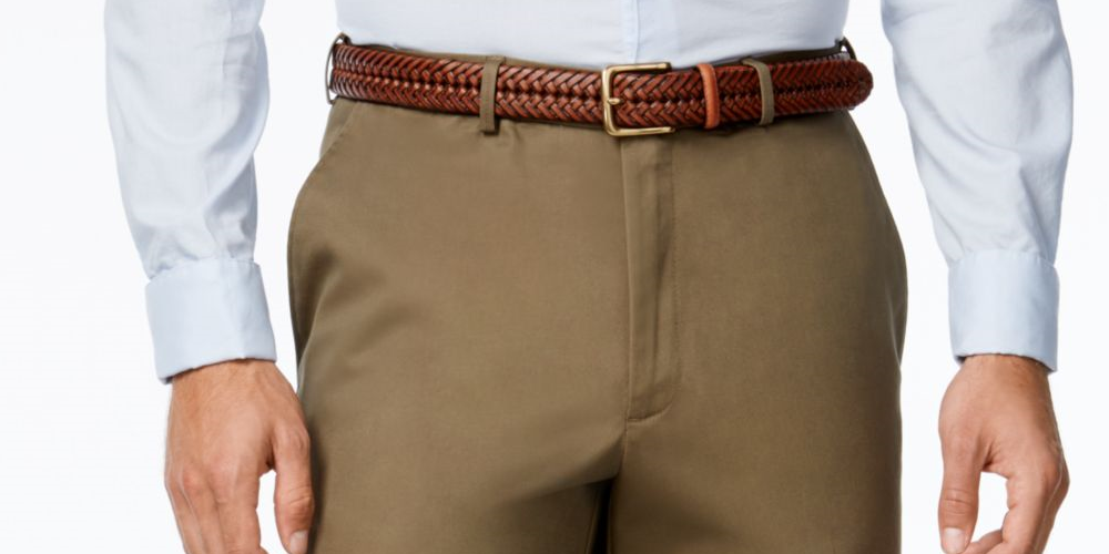 Haggar Men's Premium No Iron Classic Fit Flat Front Pants Green Size 44X32