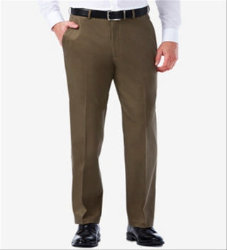 Haggar Men's Premium No Iron Classic Fit Flat Front Pants Green Size 44X32