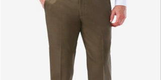 Haggar Men's Premium No Iron Classic Fit Flat Front Pants Green Size 44X32