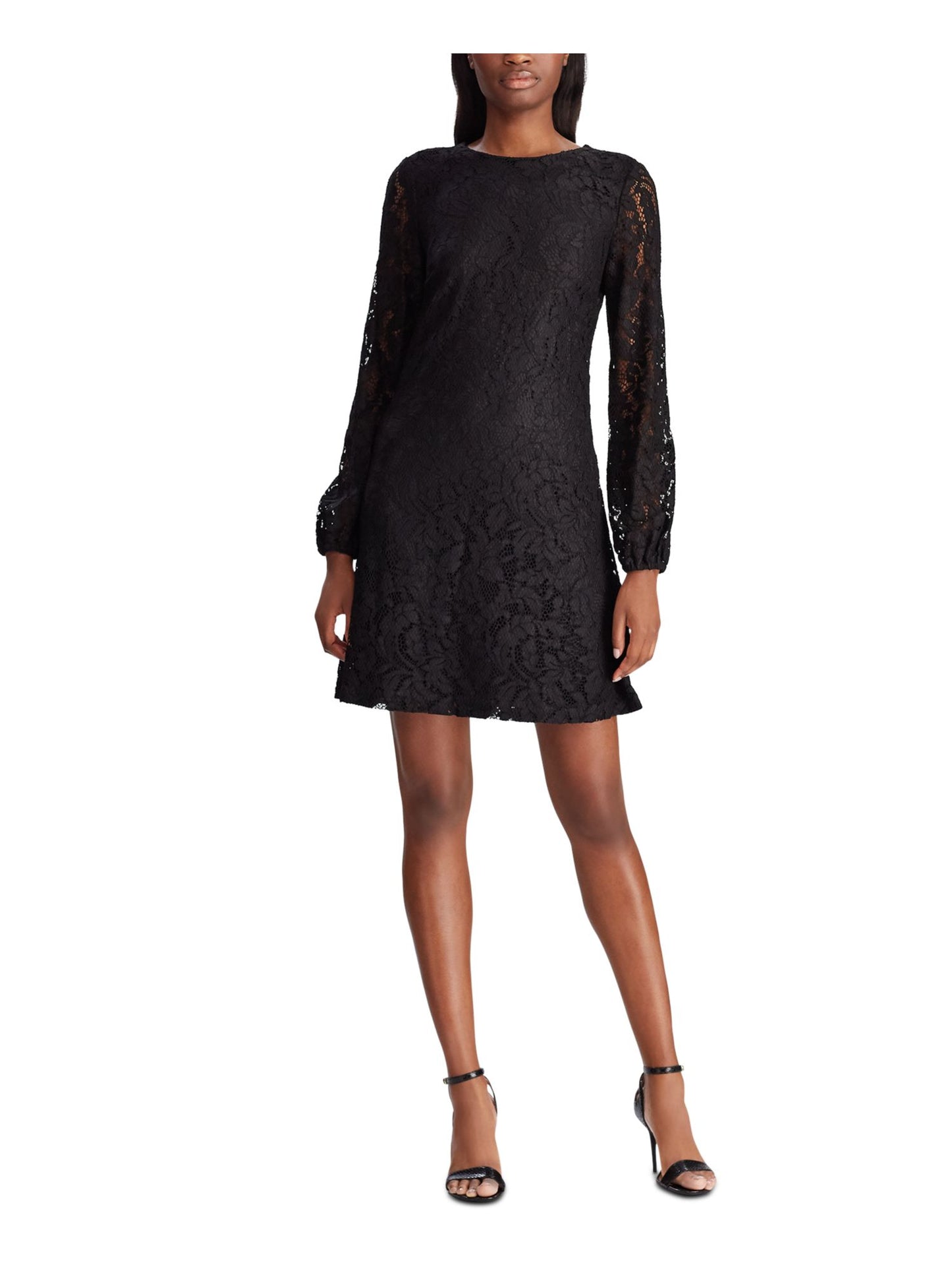 Ralph Lauren Women's New Embroidered Zippered Sheath Dress Black Size 18