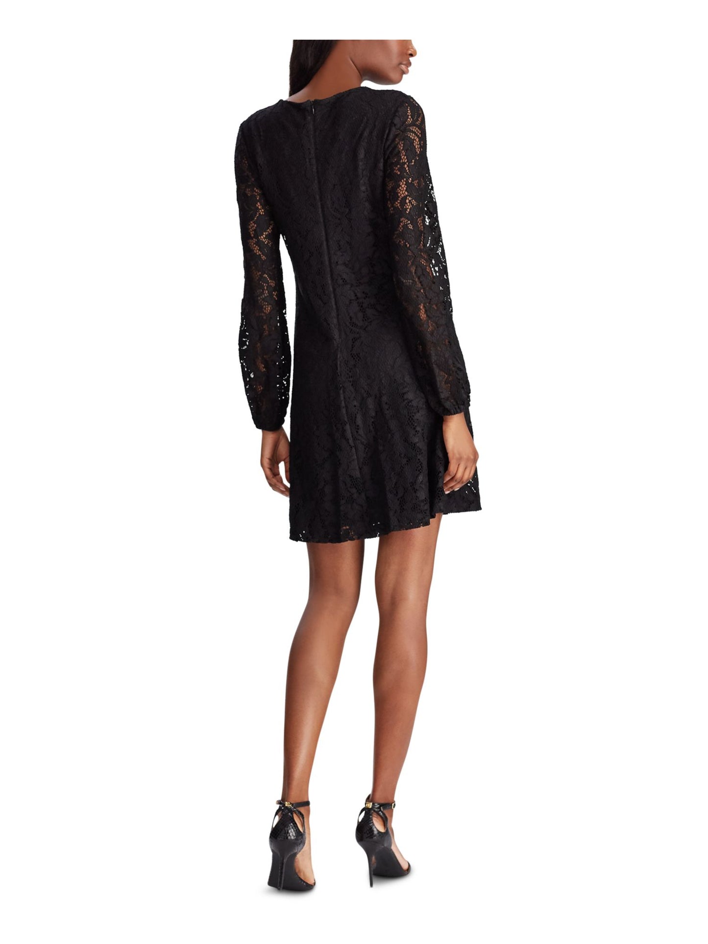 Ralph Lauren Women's New Embroidered Zippered Sheath Dress Black Size 18