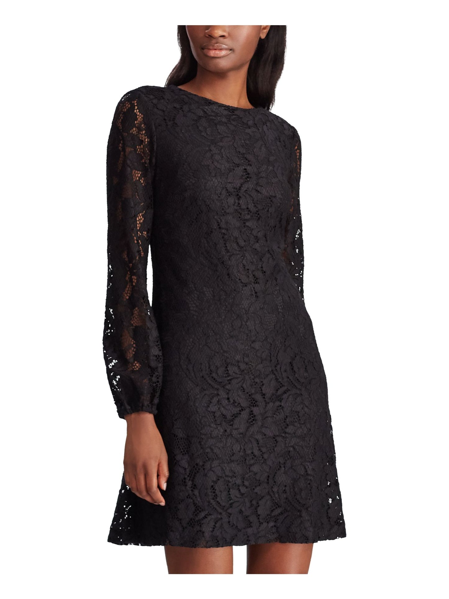 Ralph Lauren Women's New Embroidered Zippered Sheath Dress Black Size 18