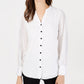 Alfani Women's Fringe Long Sleeves Button Down Top Brown Size X-Large