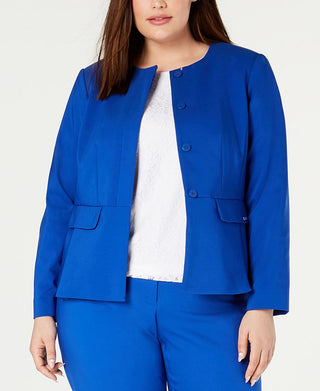 Calvin Klein Women's Wear to Work Jacket Blue Size Petite Small