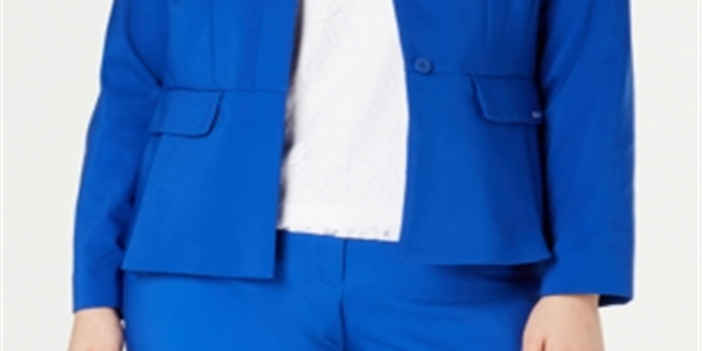 Calvin Klein Women's Wear to Work Jacket Blue Size Petite Small