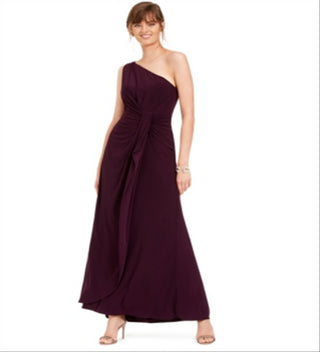 Adrianna Papell Women's Sleeveless Maxi Sheath Evening Dress Purple Size 6