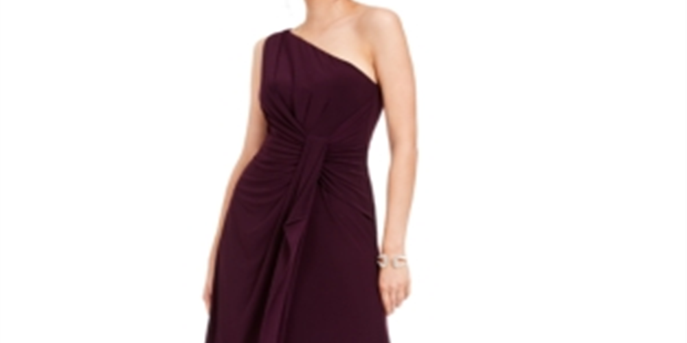 Adrianna Papell Women's Sleeveless Maxi Sheath Evening Dress Purple Size 6