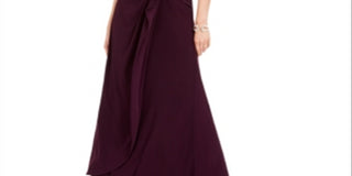 Adrianna Papell Women's Sleeveless Maxi Sheath Evening Dress Purple Size 6