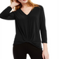 INC International Concepts Women's Twisted Top  Black Size Large