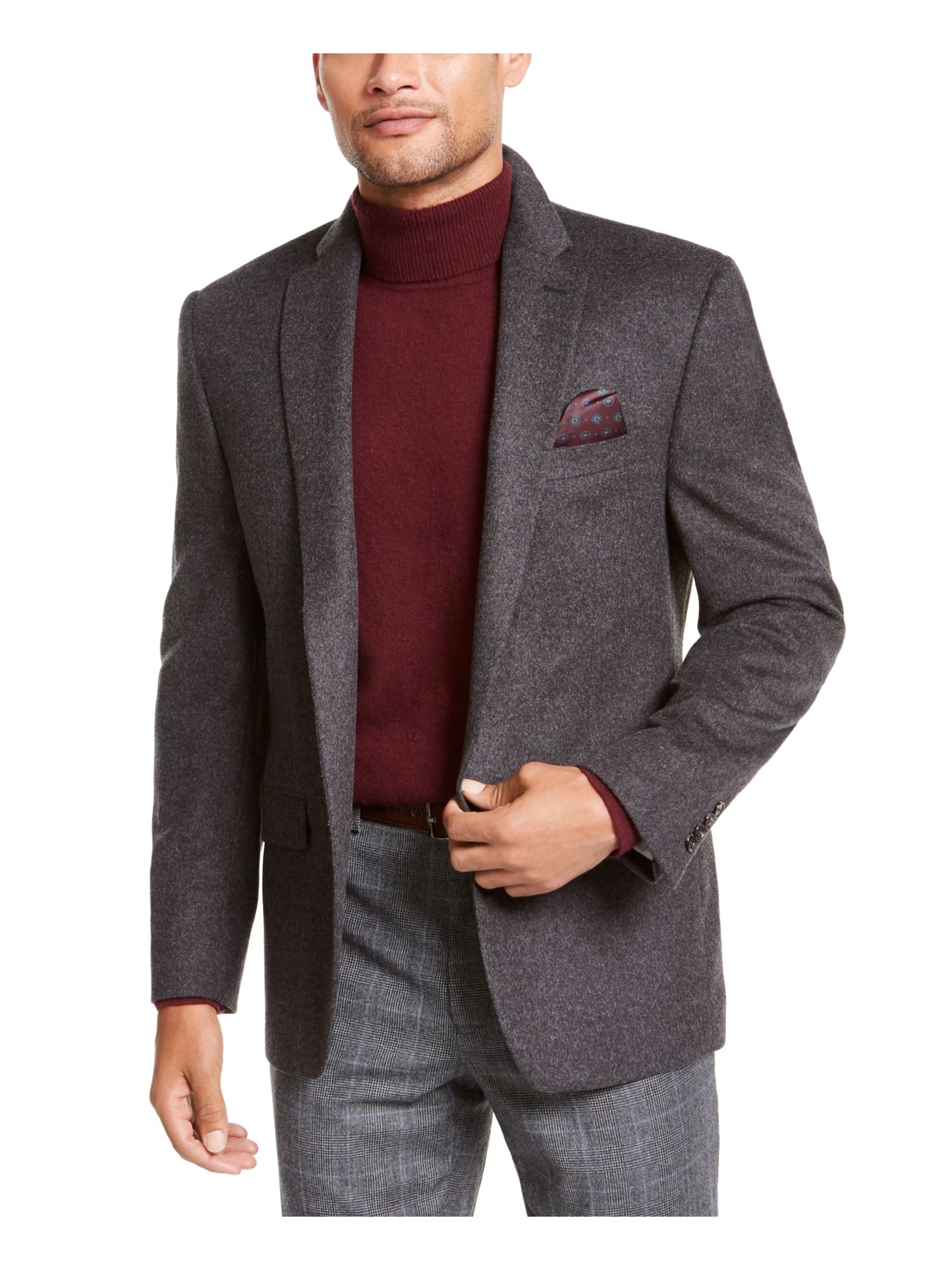 Ralph Lauren Men's Single Breasted Regular Fit Sport Coat Gray Size 50