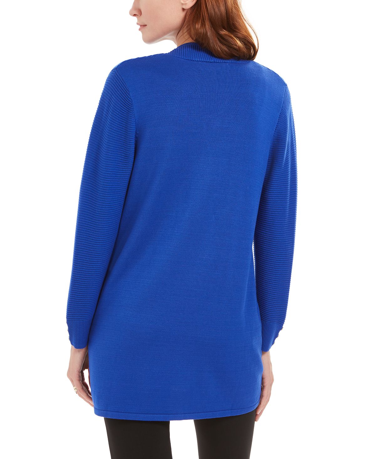 Kasper Women's Open Front Cardigan Blue Size Medium