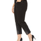INC International Concepts Women's Plus Embellished Ankle Skinny Jeans Black Size 14