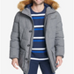Tommy Hilfiger Men's Long Parka With Faux Fur Hood Gray Size Size Large