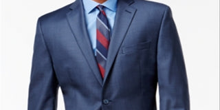 Calvin Klein Men's Wool Slim Fit Two Button Suit Jacket Blue Size 44