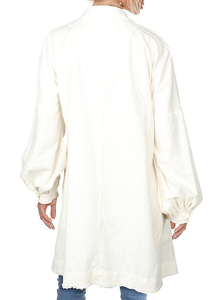 Free People Women's Whistler Button Down Top Cotton Oversized White Size Small