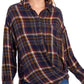 Free People Women's Hidden Valley Button Down Shirt Long Sleeve Blue Size X-Small