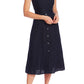 Vince Camuto Women's Linen MIDI Dress -Blue Size X-Small
