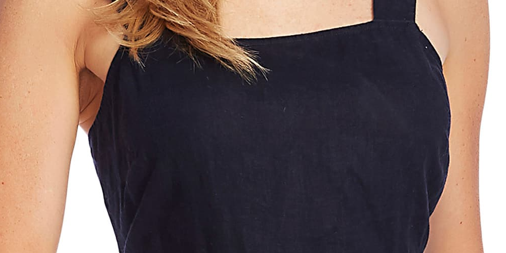 Vince Camuto Women's Linen MIDI Dress -Blue Size X-Small