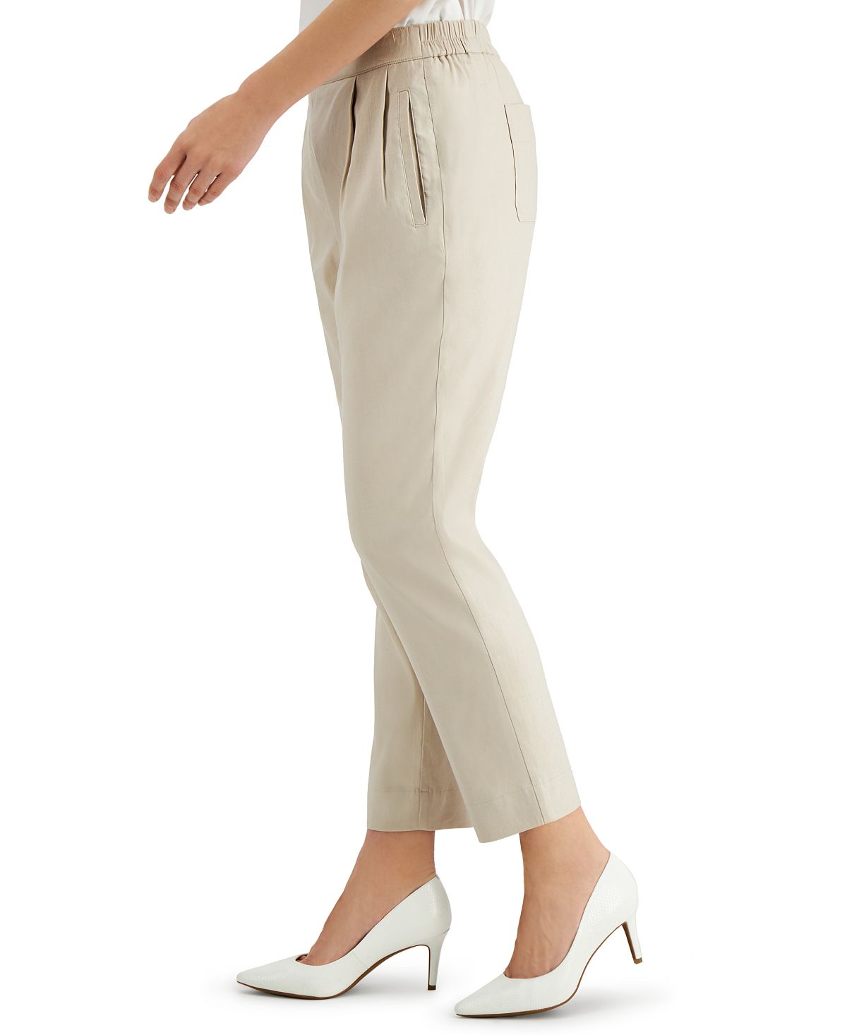 Alfani Women's Pleat Front Slim Leg Ankle Pants Brown Size XX-Large