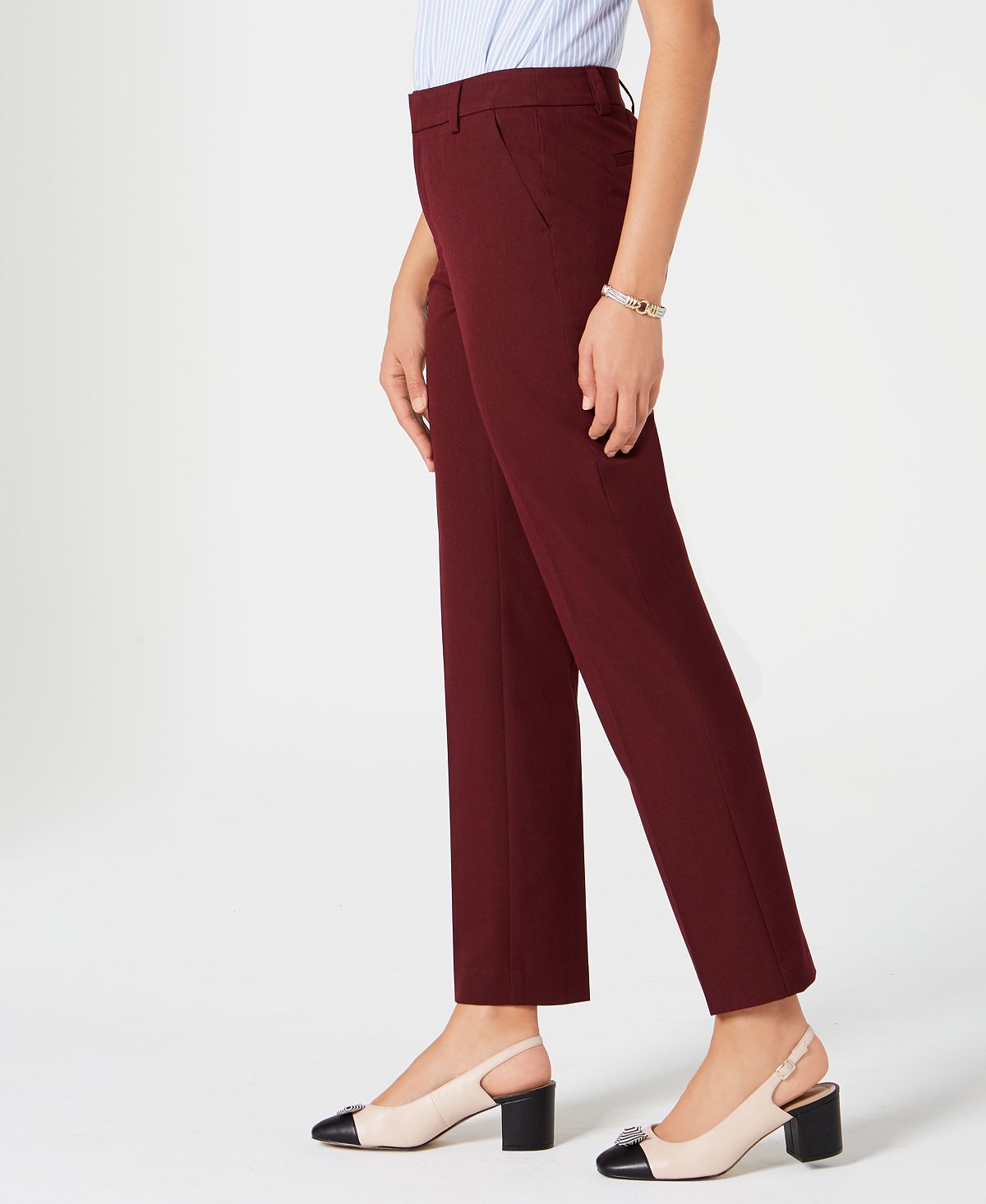 Charter Club Women's Slim Leg Ankle Pants Red Size 16 Petite