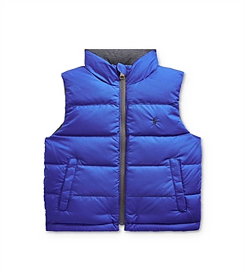 Polo Ralph Lauren Boys' Reversible Down Vest Little Kid  Gray Size 3T