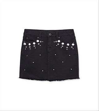 Hudson Girl's Aura Pearl Studded Skirt Black Size 6