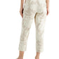 Alfani Women's Linen Floral Print Ankle Pants Brown Size X-Large