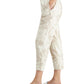 Alfani Women's Linen Floral Print Ankle Pants Brown Size X-Large
