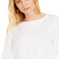 Charter Club Women's D Ring Roll Sleeve Linen Blend Top Pink Size XL