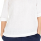Charter Club Women's D Ring Roll Sleeve Linen Blend Top Pink Size XL