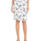 Charter Club Women's  Architectural-Print Denim Skirt White Size 4