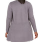 Anne Klein Women's Plus Waist Seam Long Cardigan Sweater Gray Size 2X