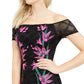 Guess Women's Embroidered Off Shoulder Dress Black Size 8