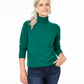 Charter Club Women's Cashmere Turtleneck Sweater Green Size X-Small