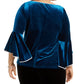 MSK Women's Embellished Bell Sleeve Jewel Neck Wear to Work Top Blue Size 1X