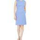 Anne Klein Women's Sleeveless Jewel Neck Above the Knee Sheath Wear to Work Dress Blue Size 12