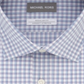 Michael Kors Men's Classic Regular Fit Non Iron Airsoft Performance Stretch Check Dress Shirt Blue Size M