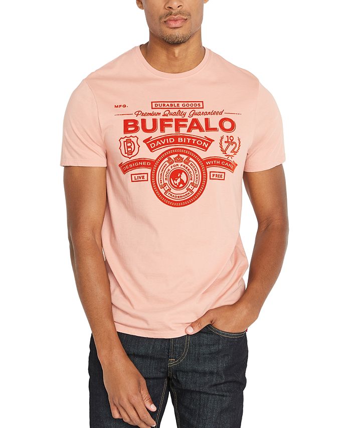 Buffalo David Bitton Men's Tibark Graphic T-Shirt Pink Size XL