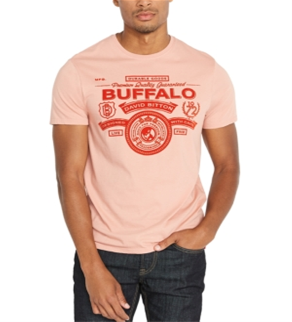Buffalo David Bitton Men's Tibark Graphic T-Shirt Pink Size XL